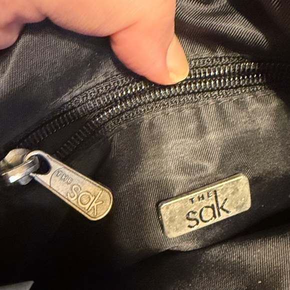 Sak women’s purse shoulder bag black woven classic small zipper pockets Preloved - Picture 6 of 7